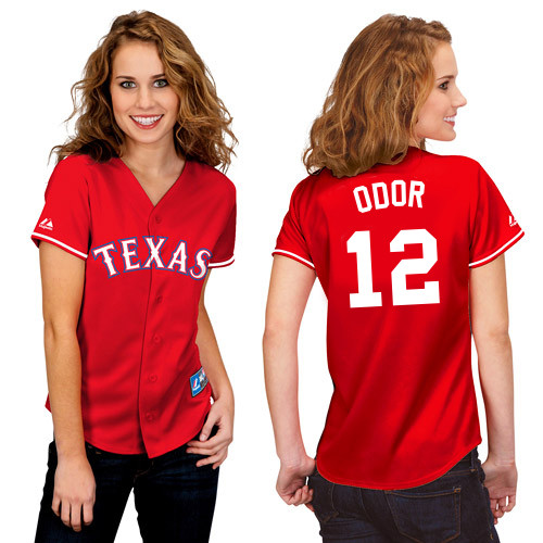 Rougned Odor #12 mlb Jersey-Texas Rangers Women's Authentic 2014 Alternate 1 Red Cool Base Baseball Jersey